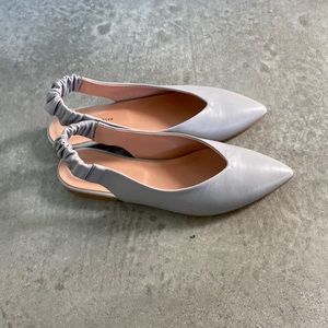 Grey sling back flats